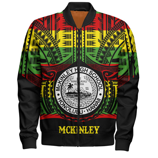Hawaii Bomber Jacket President William McKinley High School Reggae Color Polynesian