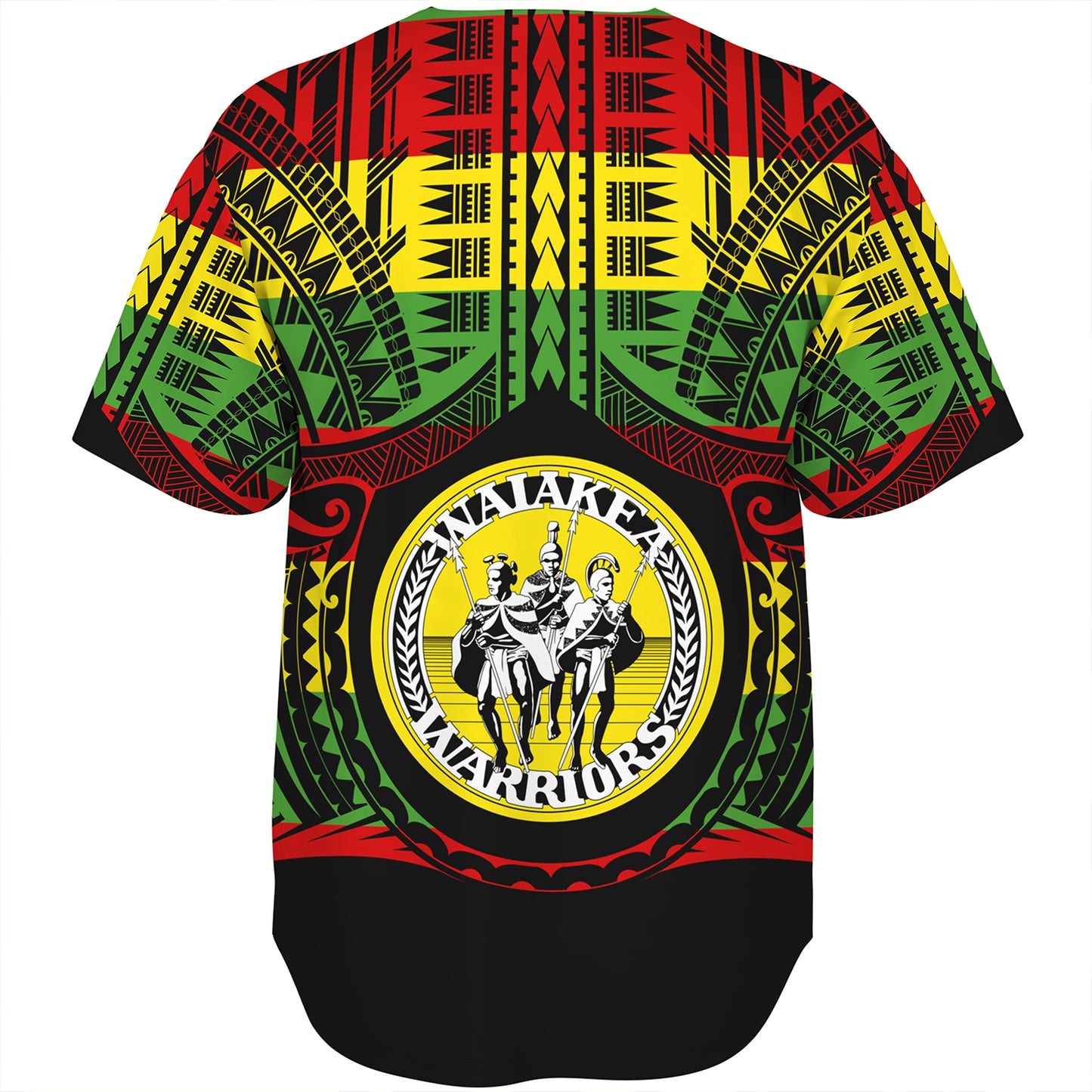 Hawaii Baseball Shirt Waiakea High School Reggae Color Polynesian