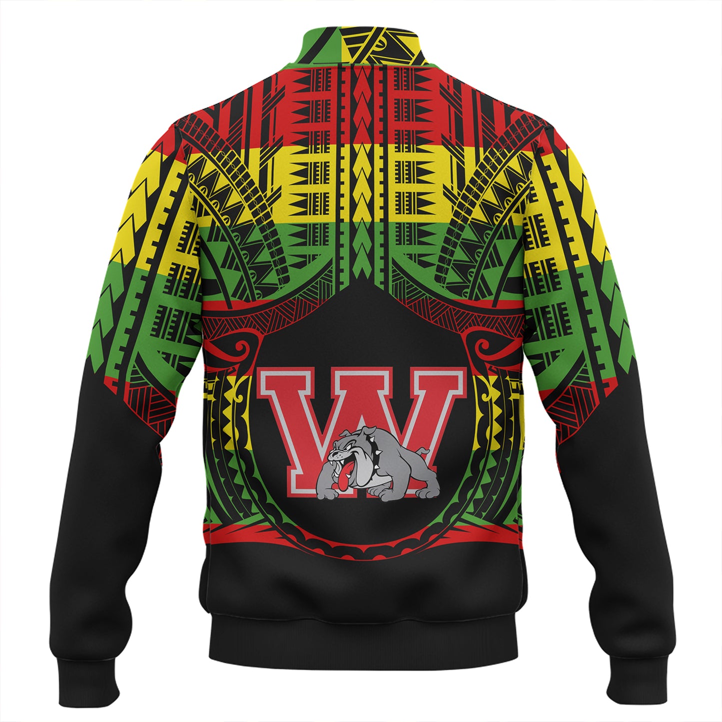 Hawaii Baseball Jacket Waialua High and Intermediate School Reggae Color Polynesian
