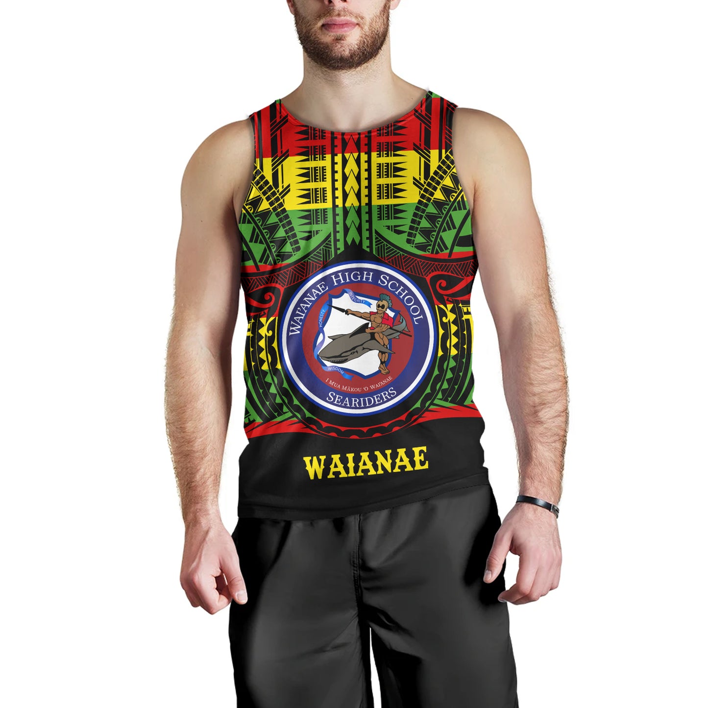 Hawaii Tank Top Waianae High School Reggae Color Polynesian