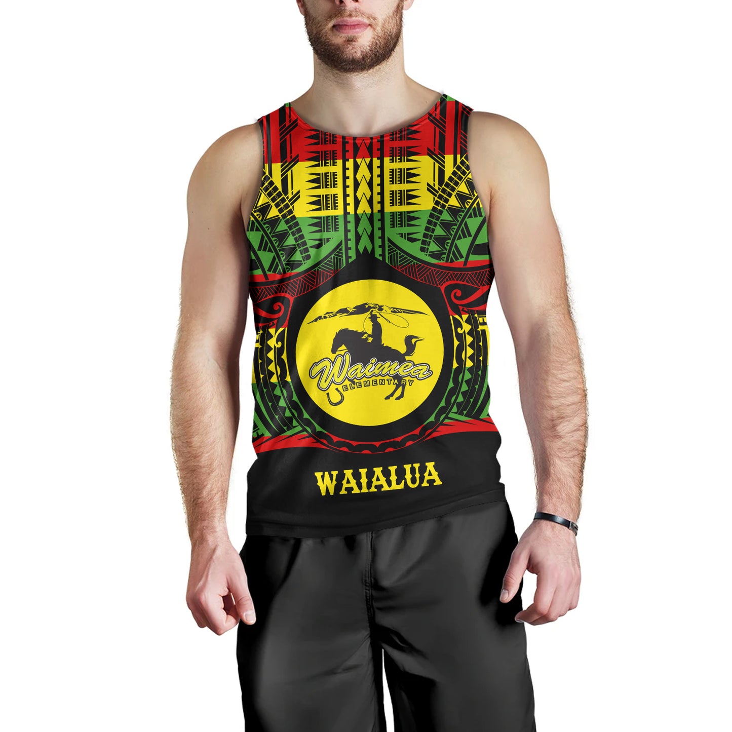 Hawaii Tank Top Waimea Elementary School Reggae Color Polynesian