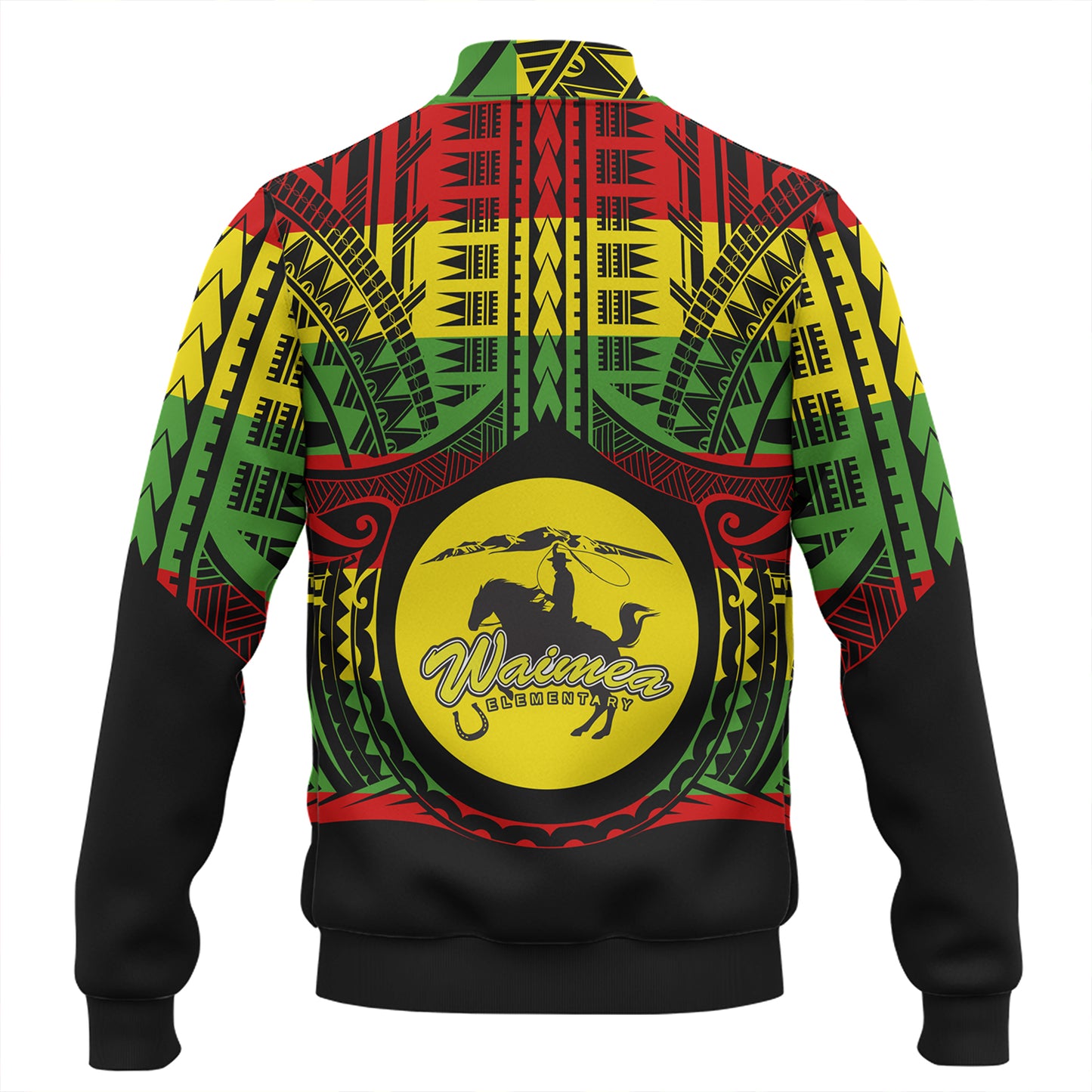 Hawaii Baseball Jacket Waimea High School Reggae Color Polynesian