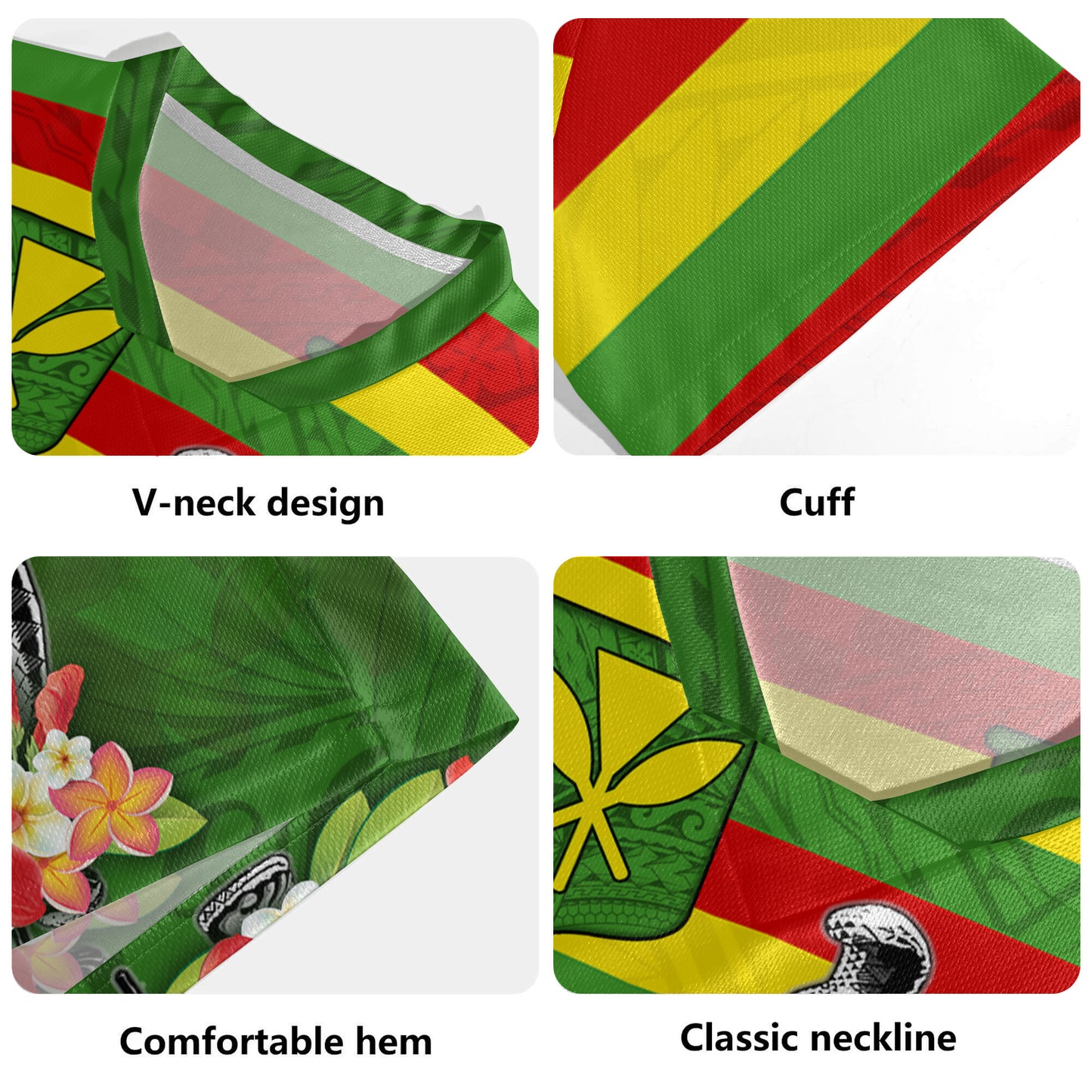 Hawaii King With Flag Color With Traditional Patterns Men's All Over Printing Rugby Jersey