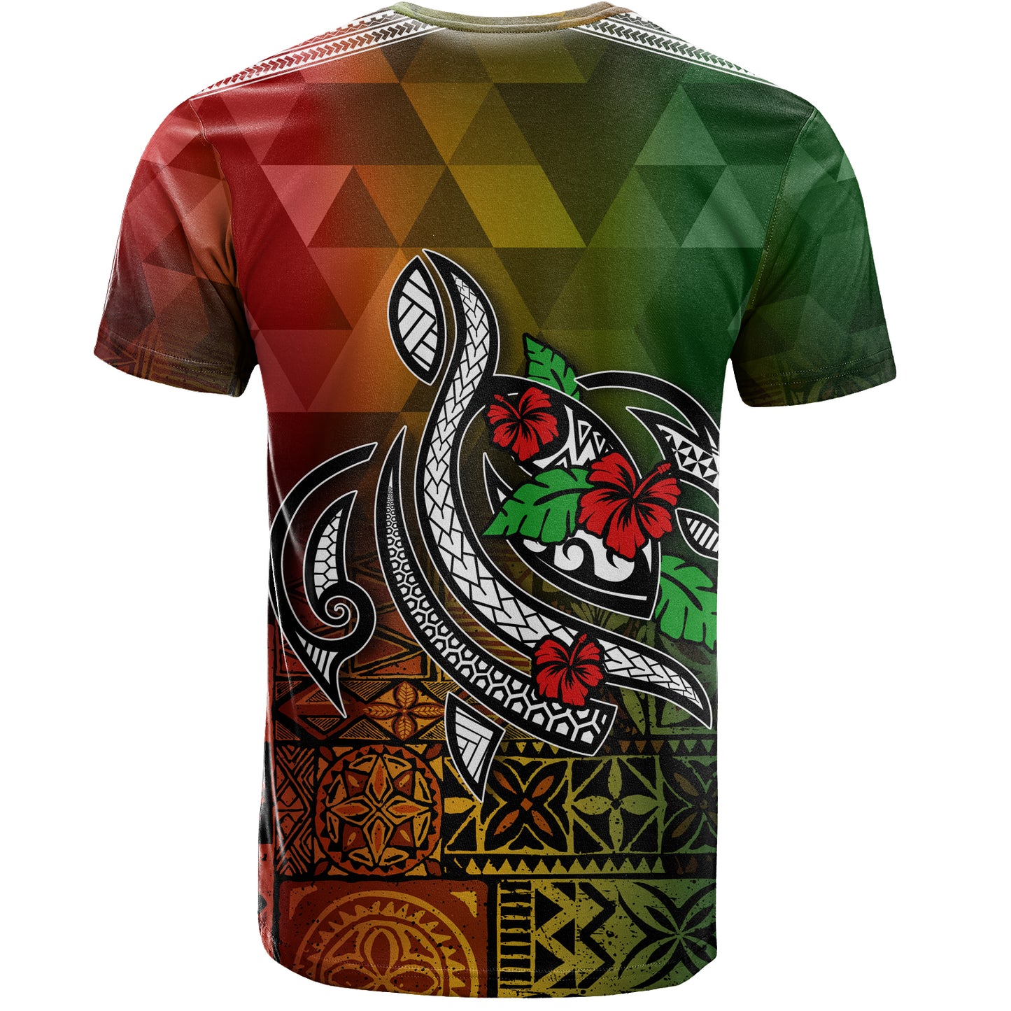 Hawaii T-Shirt Lowpolly Pattern with Polynesian Motif