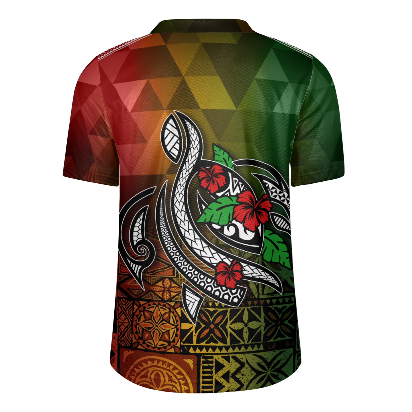 Hawaii Rugby Jersey Lowpolly Pattern with Polynesian Motif