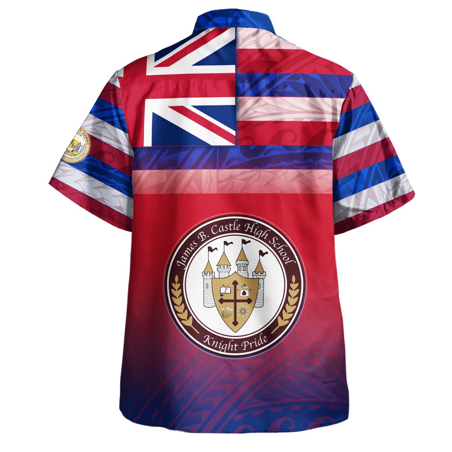 Hawaii James B. Castle High School Hawaii Shirt Flag Color With Traditional Patterns