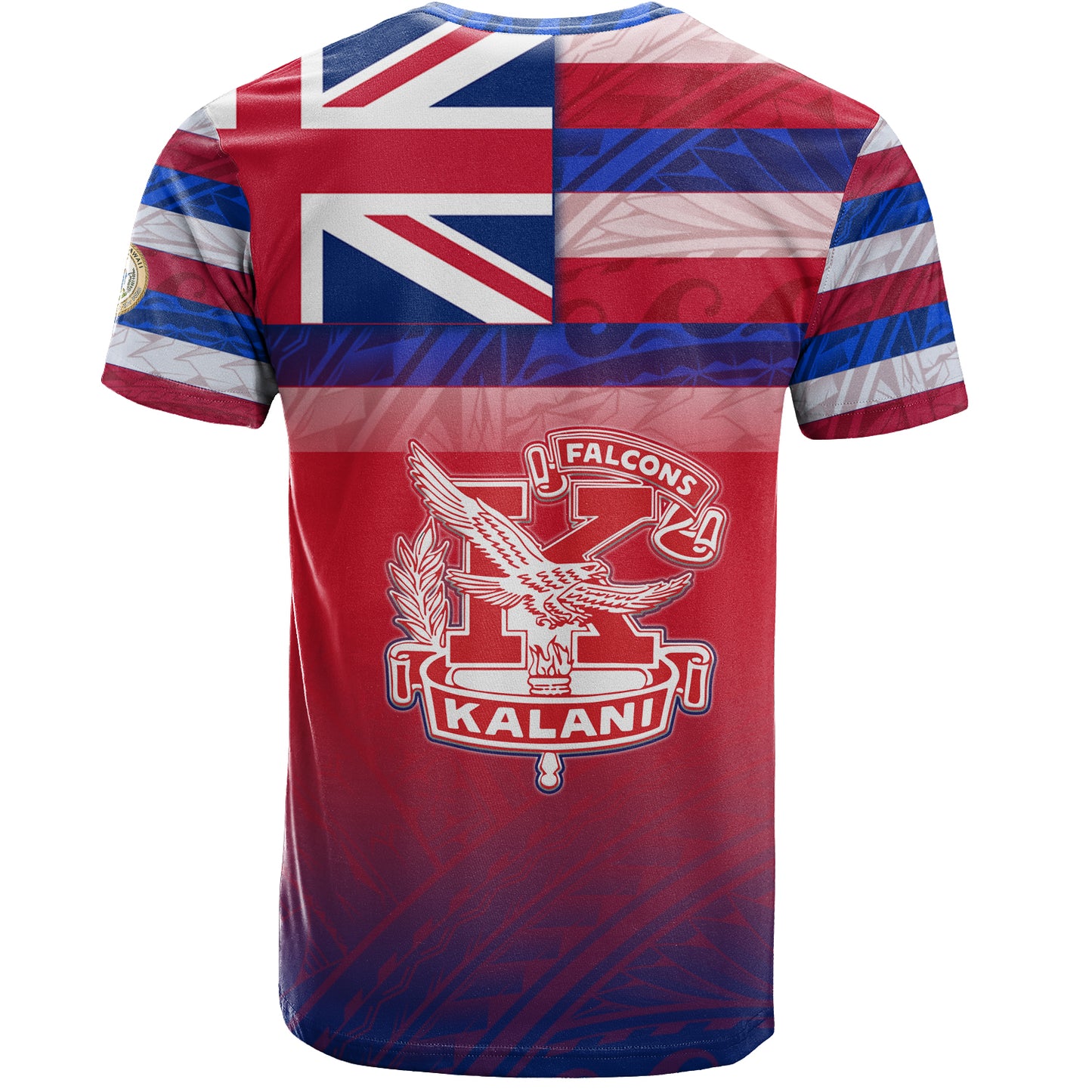 Hawaii Kalani High School T-Shirt Flag Color With Traditional Patterns