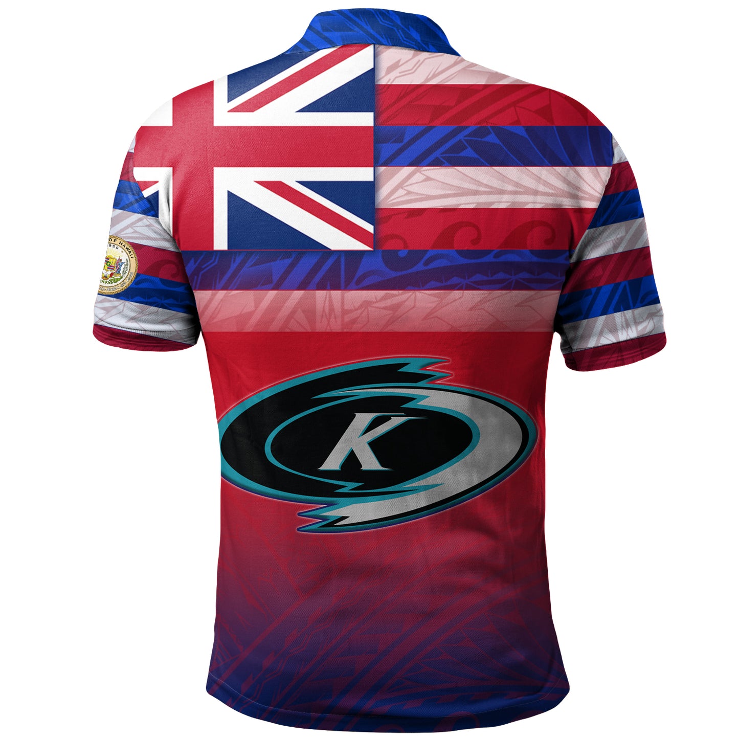 Hawaii Kapolei High School Polo Shirt Flag Color With Traditional Patterns