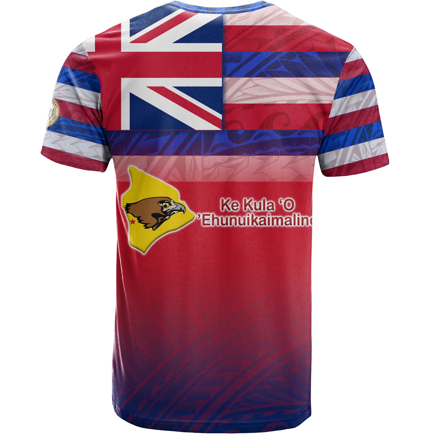 Hawaii Ke Kula o Ehunuikaimalino High School T-Shirt Flag Color With Traditional Patterns