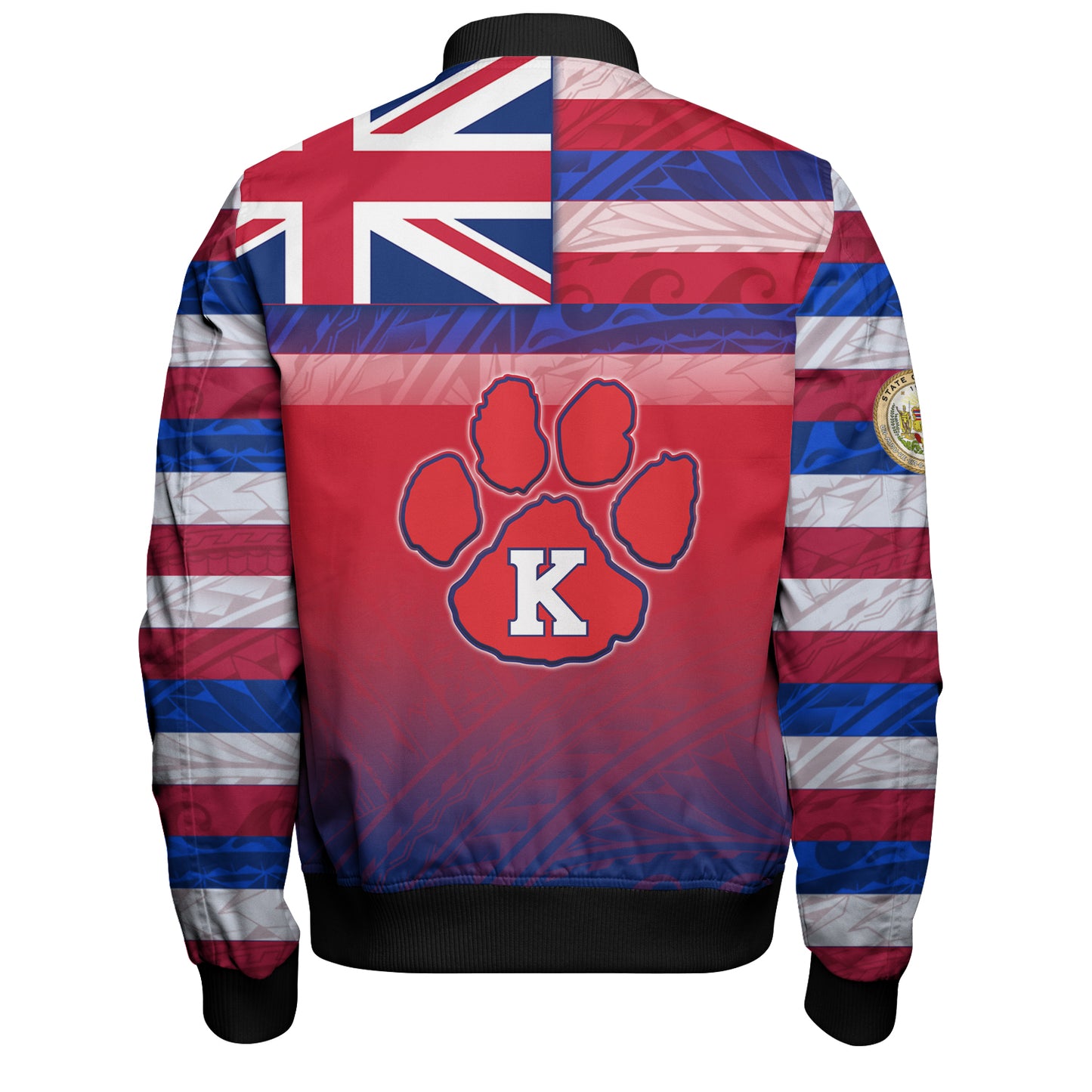 Hawaii Keaʻau High School Bomber Jacket Flag Color With Traditional Patterns
