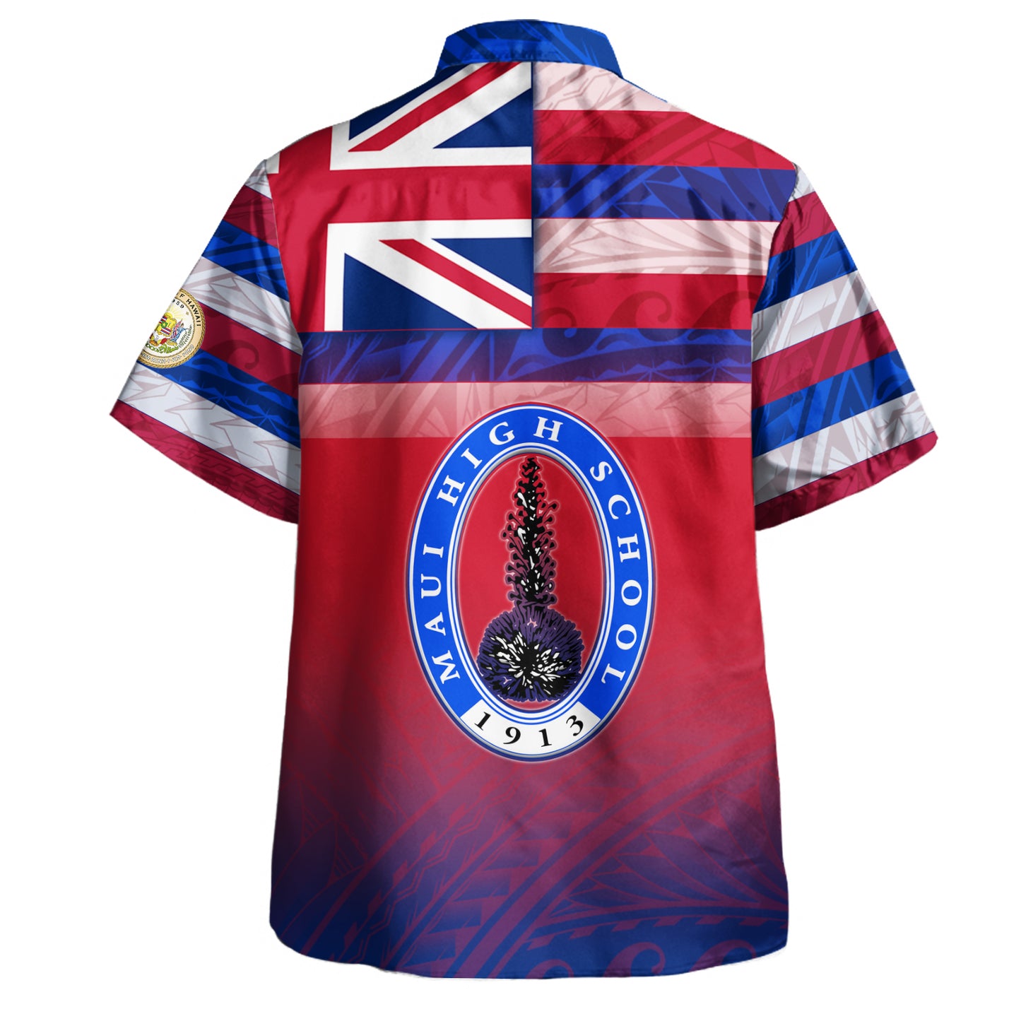 Hawaii Maui High School Hawaii Shirt Flag Color With Traditional Patterns