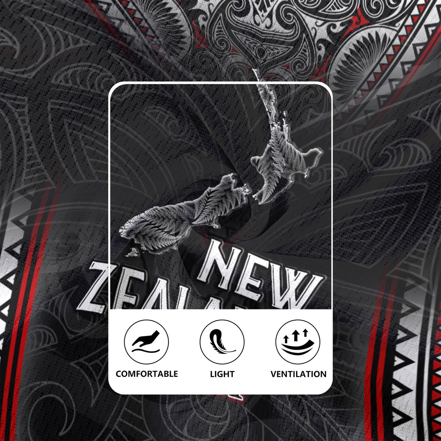 New Zealand Maori Patterns With Map Silver Fern Men's All Over Printing Rugby Jersey