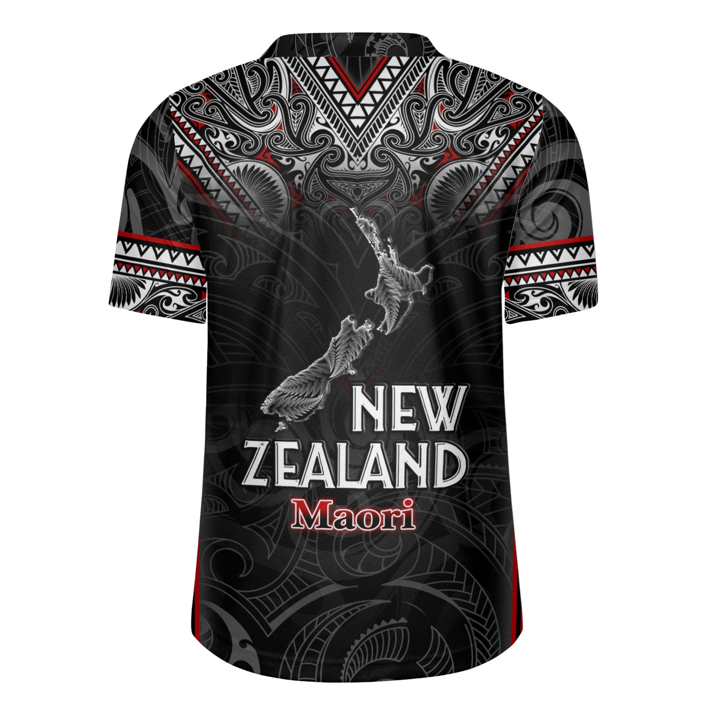 New Zealand Maori Patterns With Map Silver Fern Men's All Over Printing Rugby Jersey