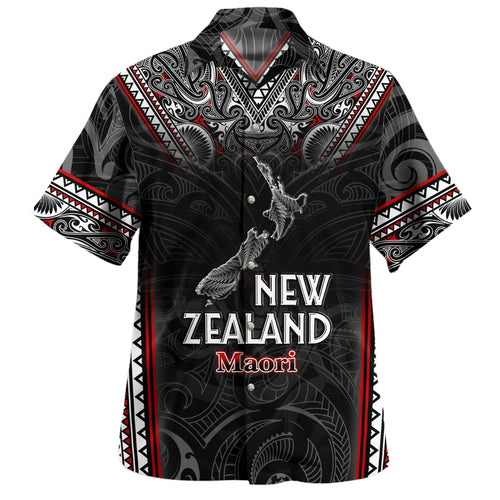 New Zealand Hawaiian Shirt Maori Patterns With Map Silver Fern