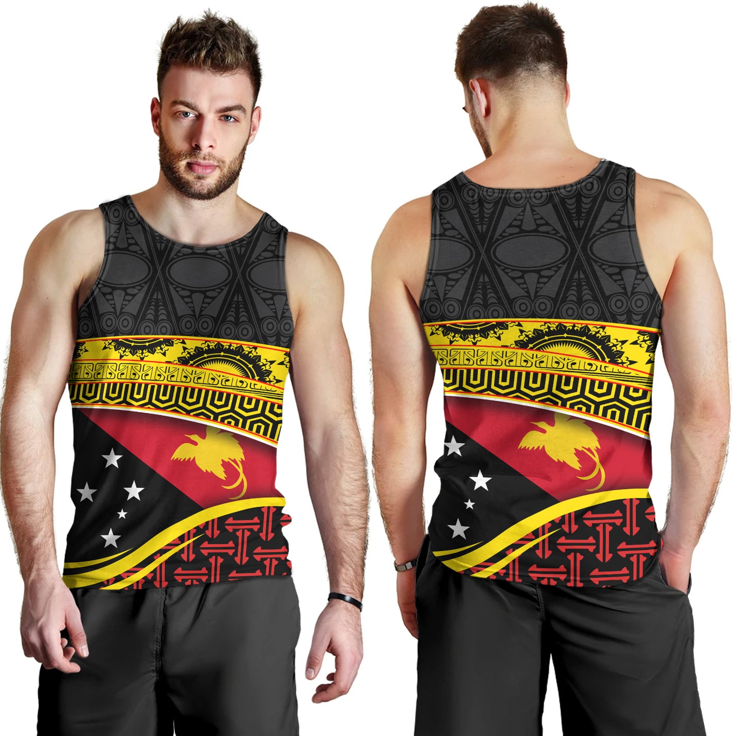 Papua New Guinea Custom Personalized Tank Top With Tribal Motif Independence Day 2023