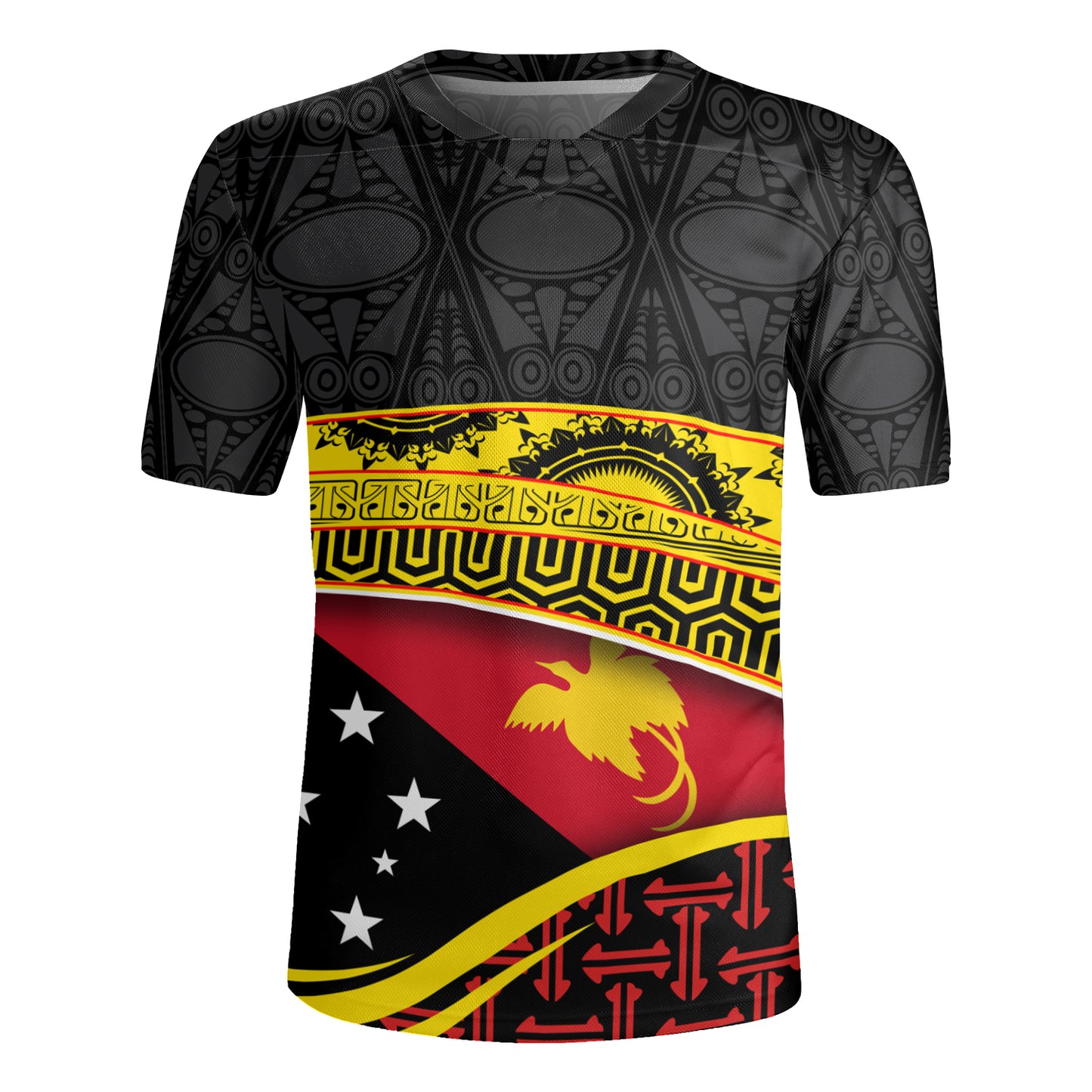 Papua New Guinea Custom Personalized Rugby Jersey With Tribal Motif Independence Day 2023
