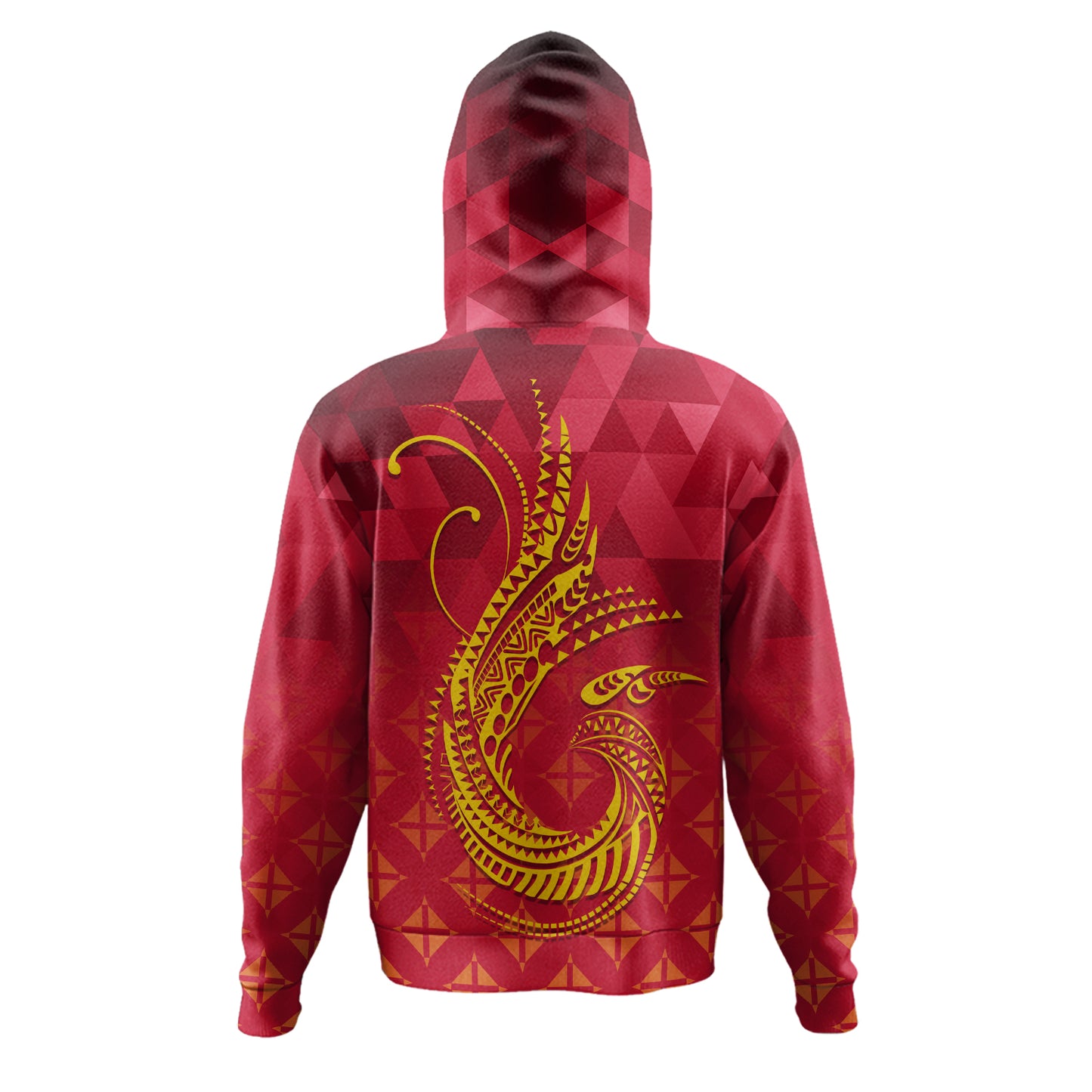 Papua New Guinea Hoodie Lowpolly Pattern with Polynesian Motif