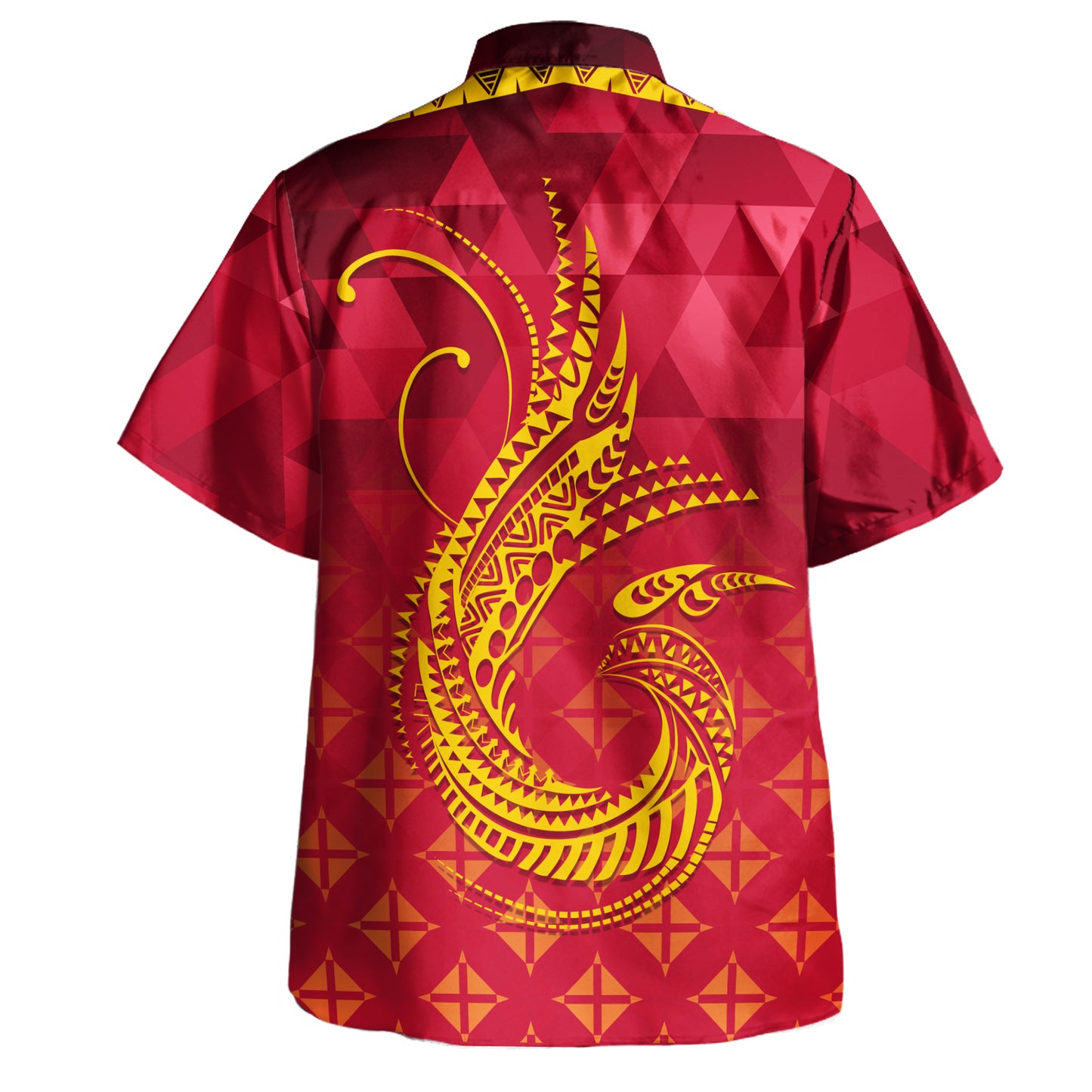 Vanuatu Hawaiian Shirt Lowpolly Pattern with Polynesian Motif