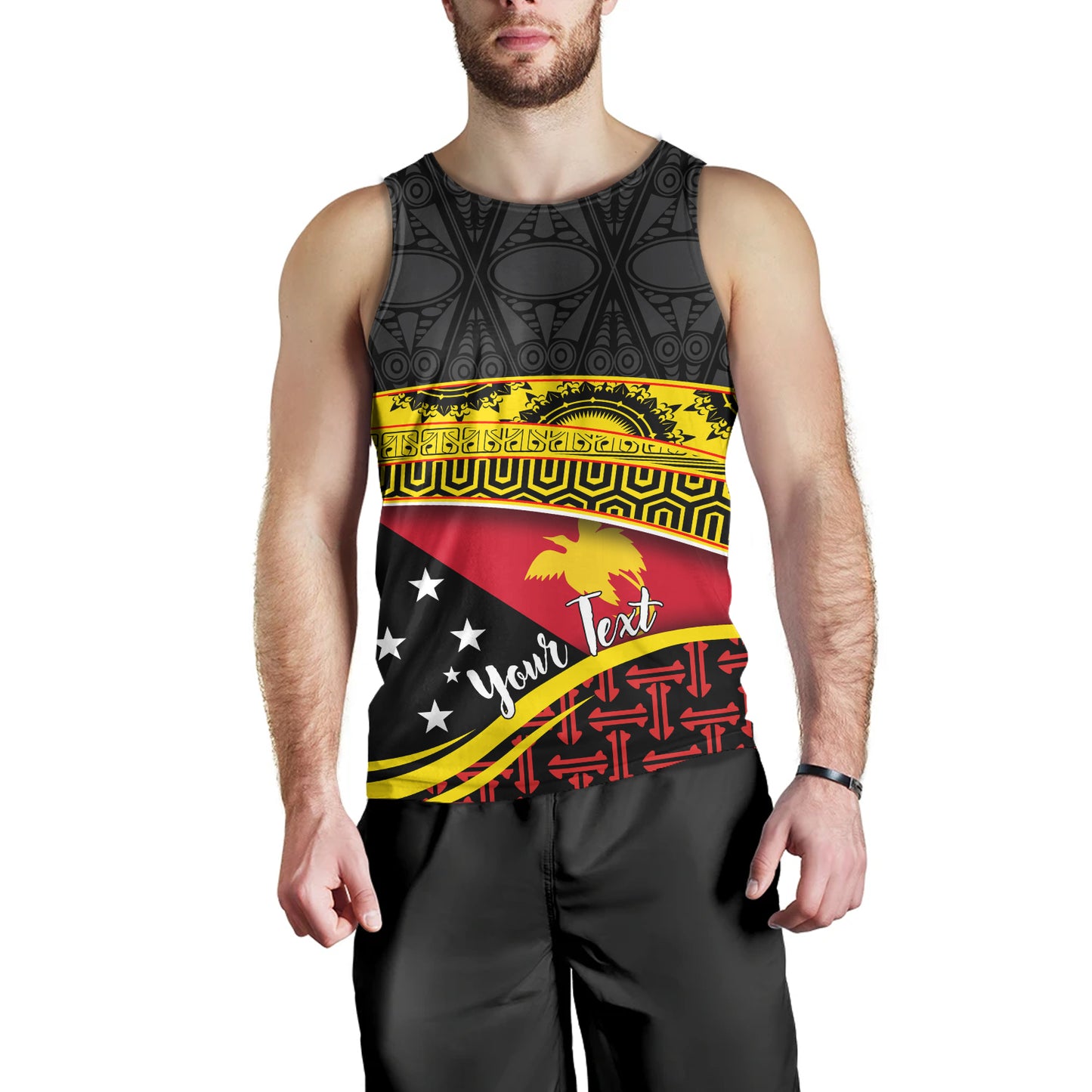 Papua New Guinea Custom Personalized Tank Top With Tribal Motif Independence Day 2023