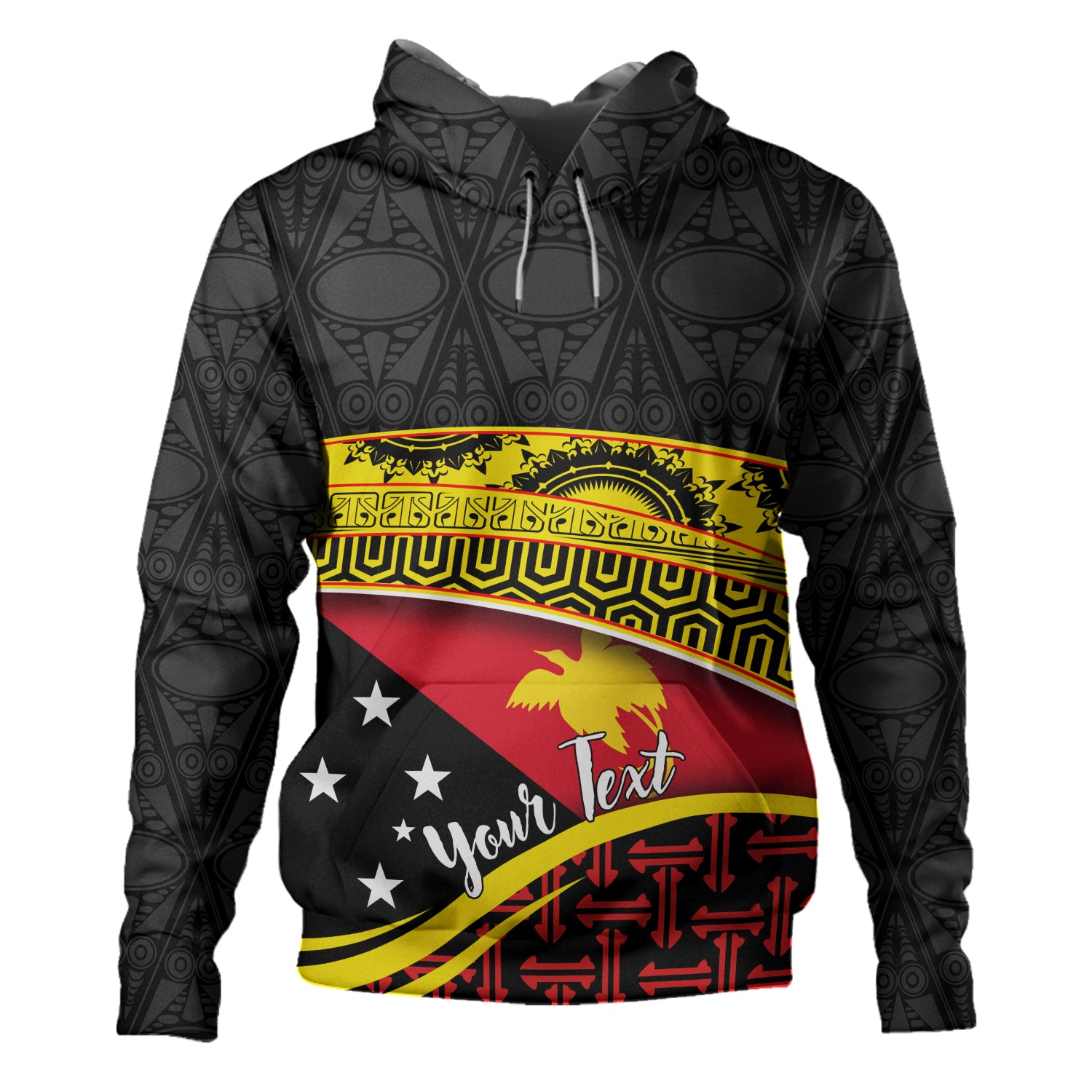 Papua New Guinea Custom Personalized Hoodie With Tribal Motif Independence Day 2023