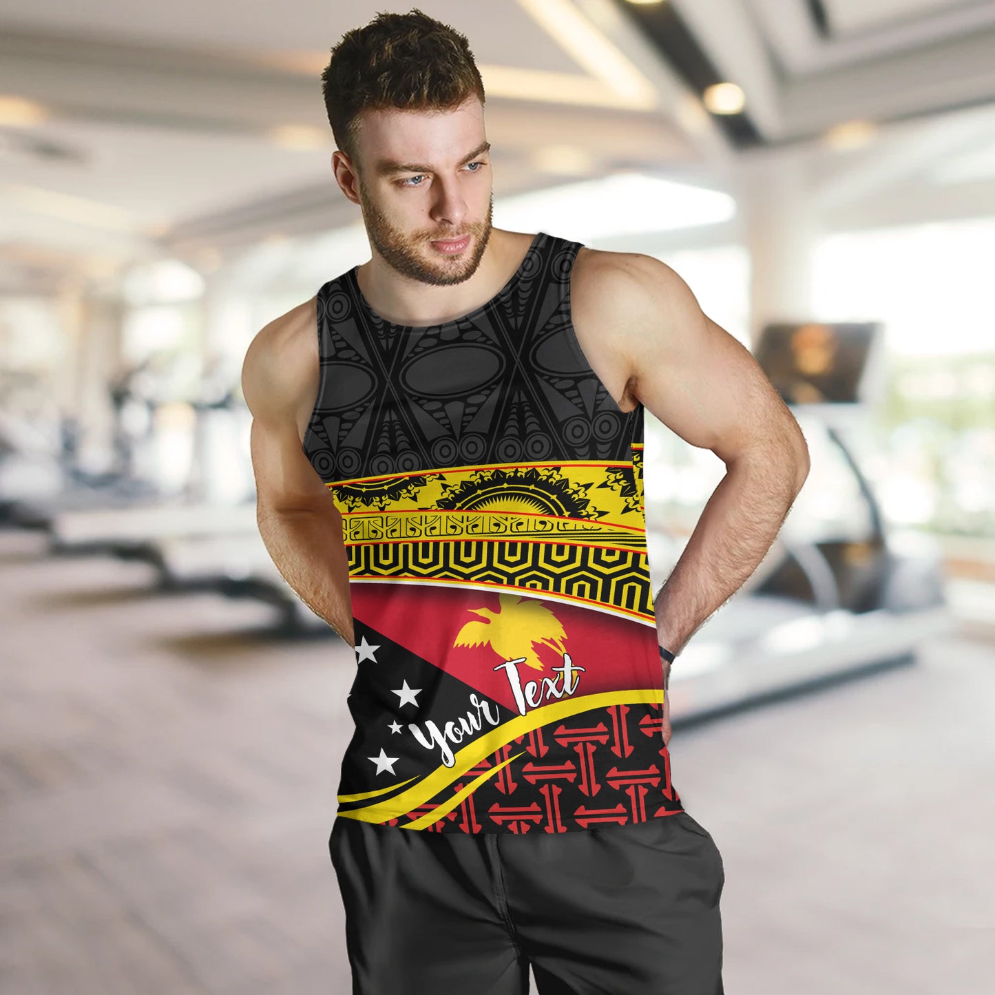 Papua New Guinea Custom Personalized Tank Top With Tribal Motif Independence Day 2023