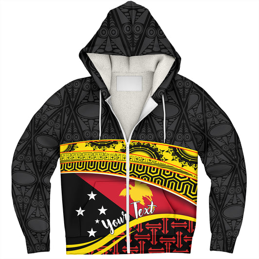Papua New Guinea Custom Personalized Sherpa Hoodie With Tribal Motif Independence Day 2023