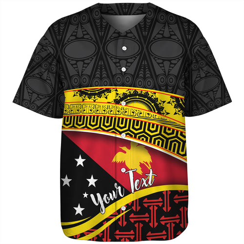 Papua New Guinea Custom Personalized Baseball Shirt With Tribal Motif Independence Day 2023