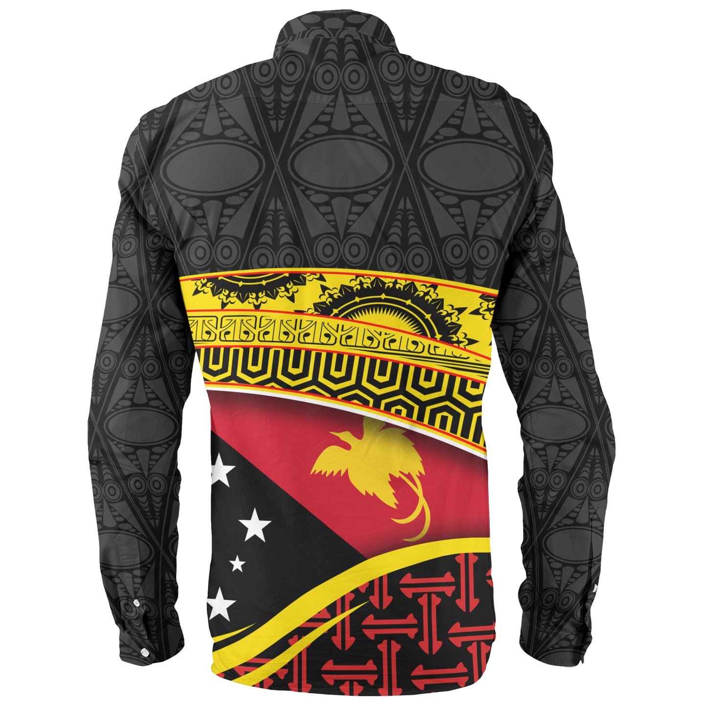 Papua New Guinea Custom Personalized Long Sleeve Shirt With Tribal Motif Independence Day 2023