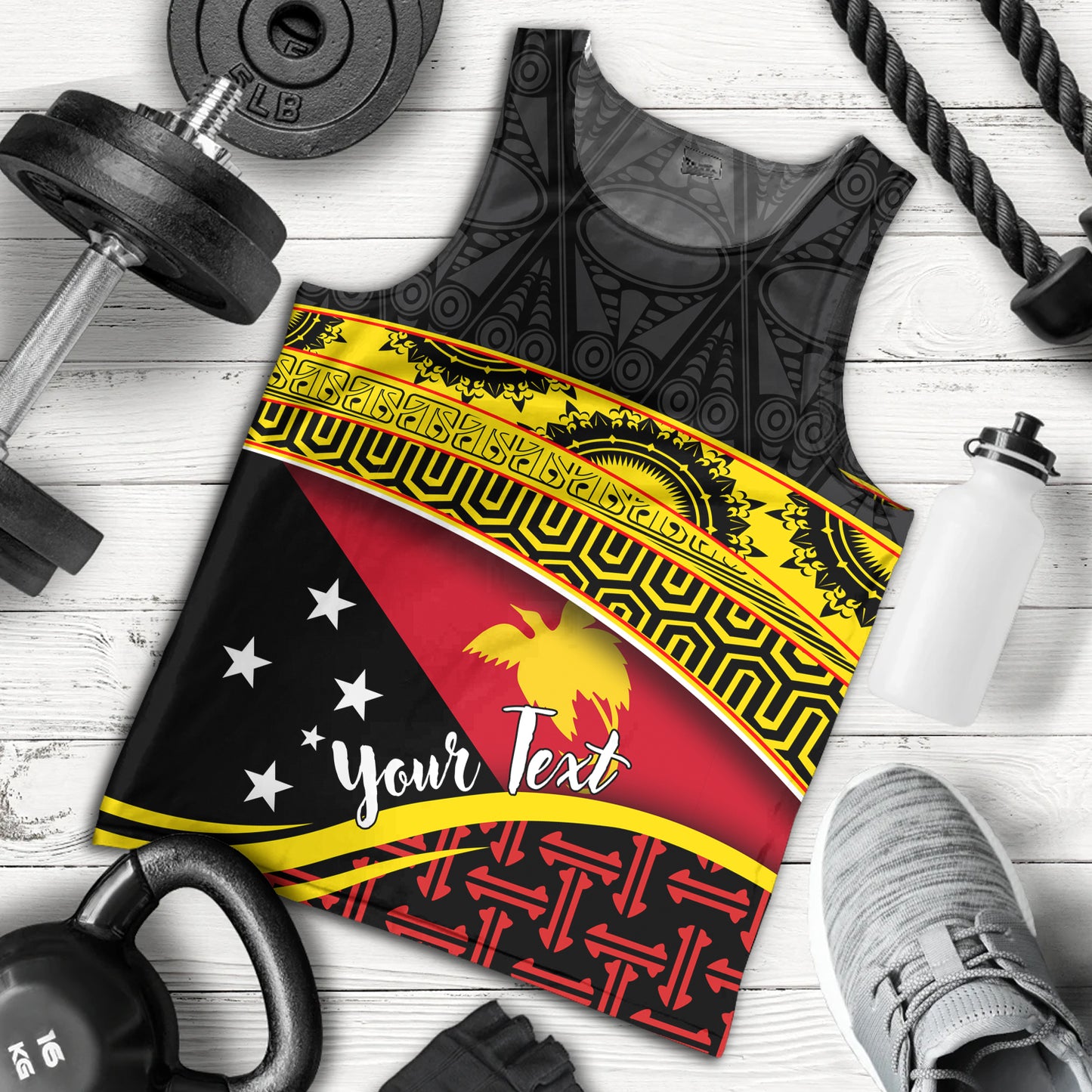 Papua New Guinea Custom Personalized Tank Top With Tribal Motif Independence Day 2023