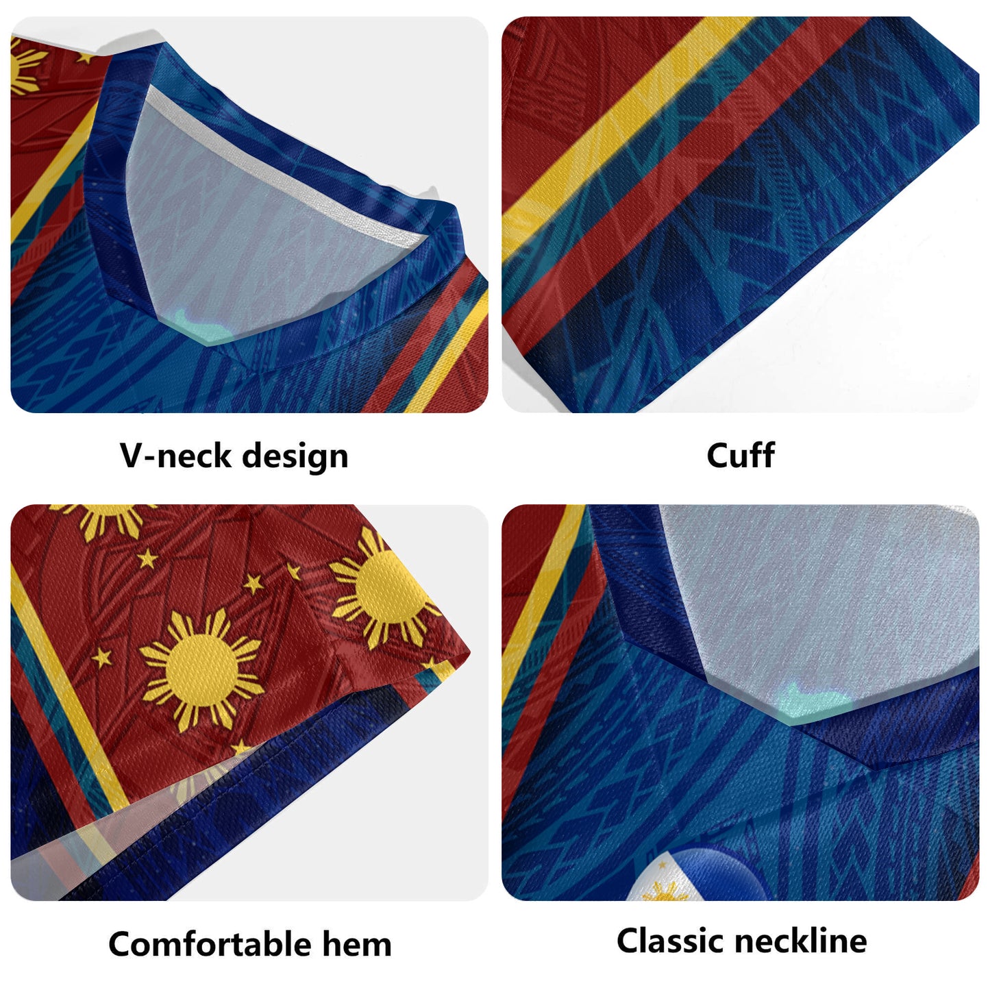 Philippines Filipinos Tribal Sun Traditional Patterns Men's All Over Printing Rugby Jersey