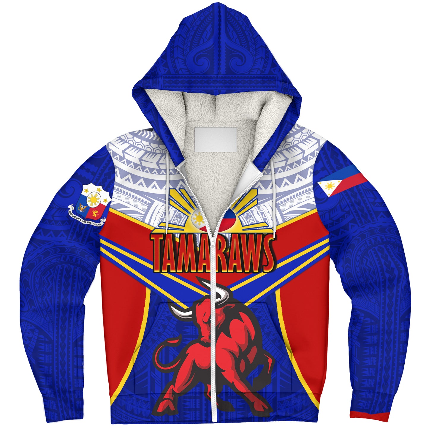 Philippines Filipinos Sherpa Hoodie Tamaraws Mascot Sport Style
