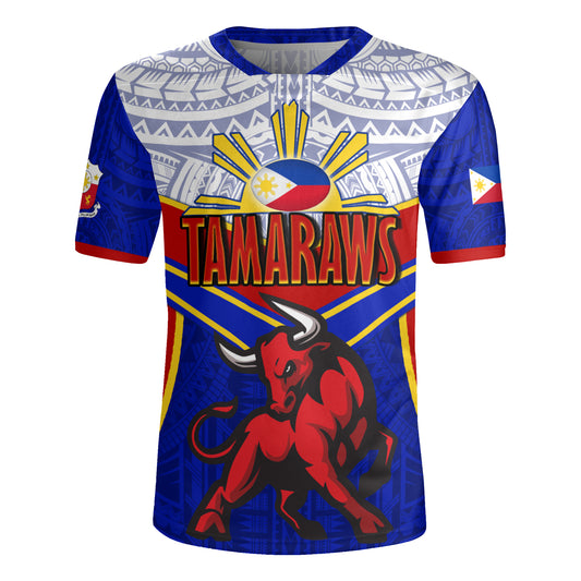 Philippines Filipinos Tamaraws Mascot Sport Style Men's All Over Printing Rugby Jersey