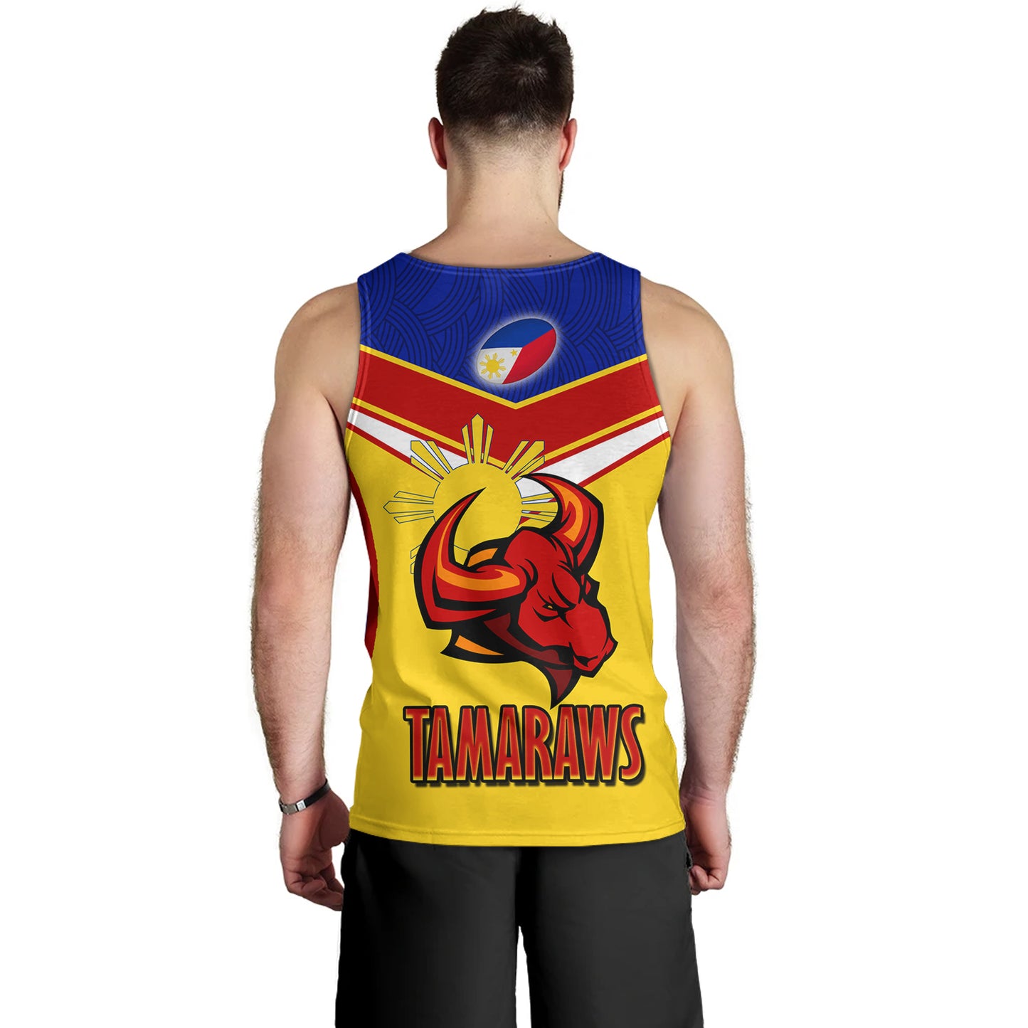 Philippines Filipinos Tank Top Tamaraws Mascot With Flag
