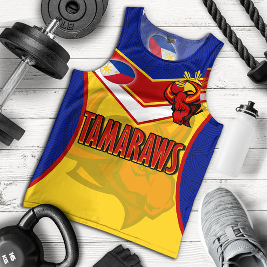 Philippines Filipinos Tank Top Tamaraws Mascot With Flag