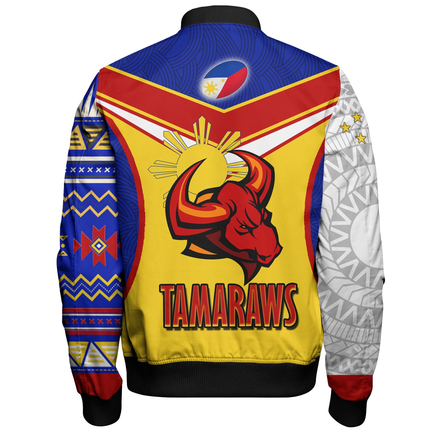 Philippines Filipinos Bomber Jacket Tamaraws Mascot With Flag