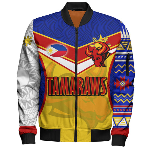 Philippines Filipinos Bomber Jacket Tamaraws Mascot With Flag