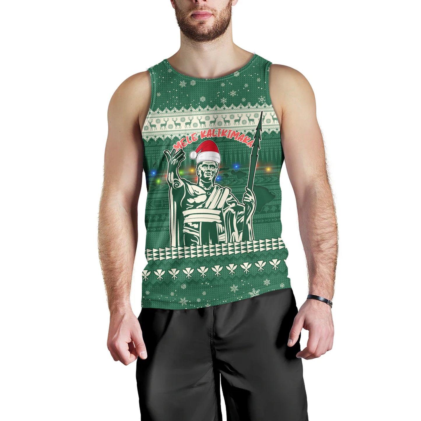 Hawaii Tank Top Christmas Hawaii King Tribal Pattern