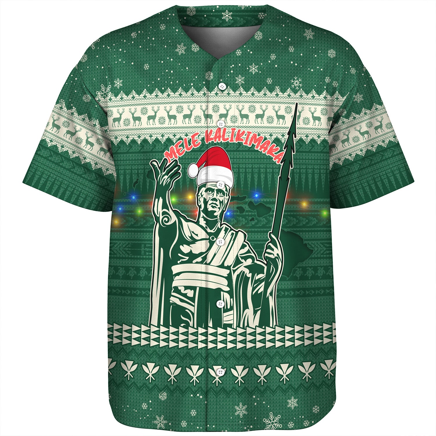Hawaii Baseball Shirt Christmas Hawaii King Tribal Pattern
