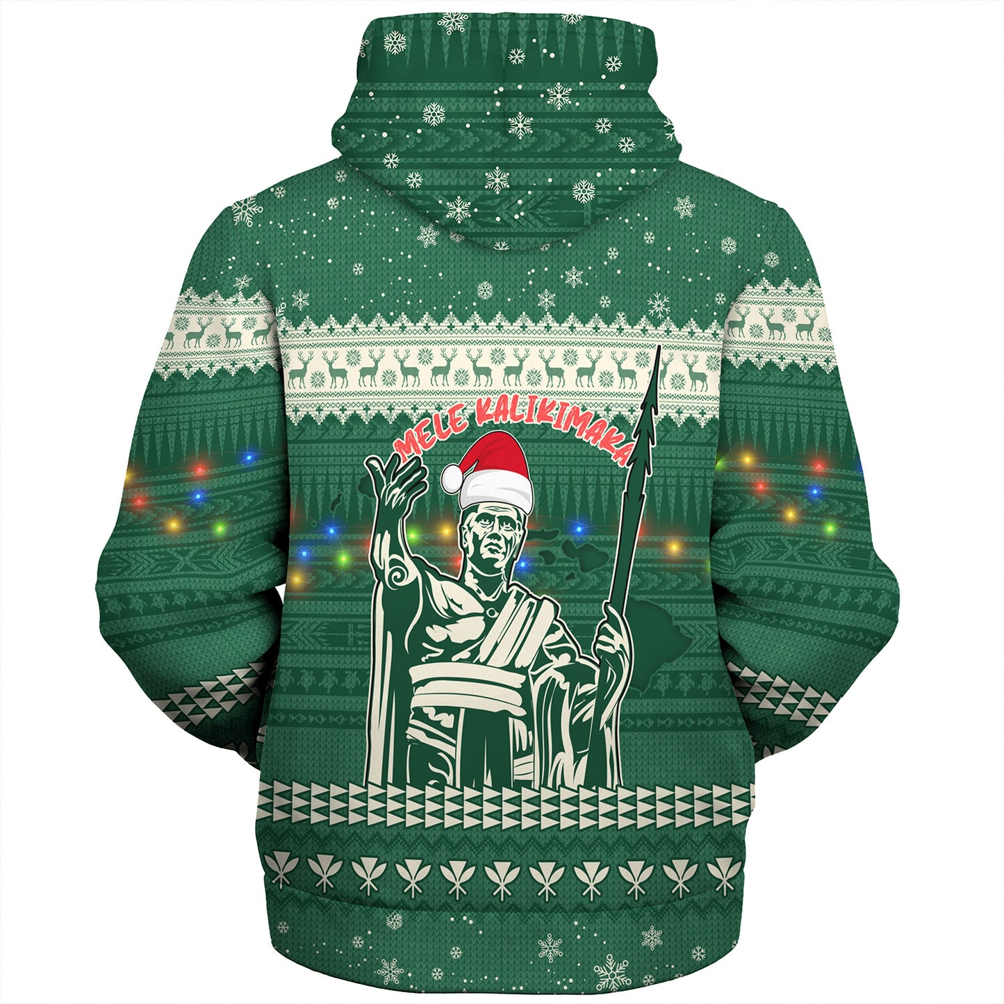 Hawaii Sherpa Hoodie Christmas Hawaii King Tribal Pattern