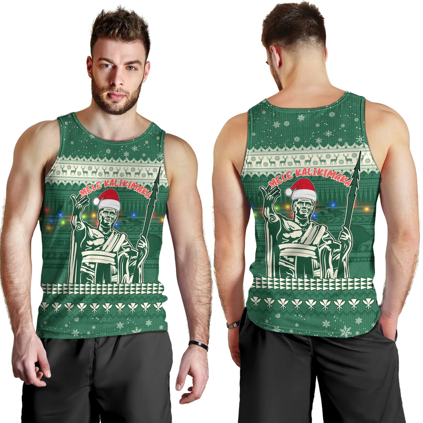 Hawaii Tank Top Christmas Hawaii King Tribal Pattern