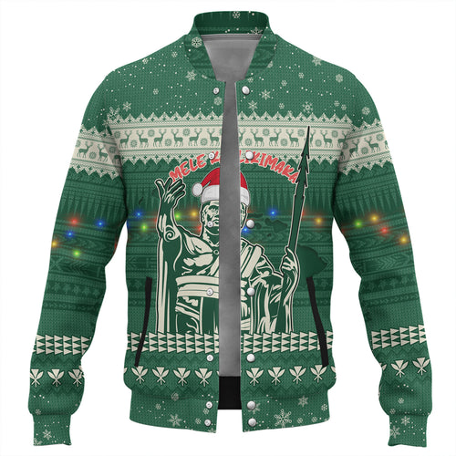Hawaii Baseball Jacket Christmas Hawaii King Tribal Pattern