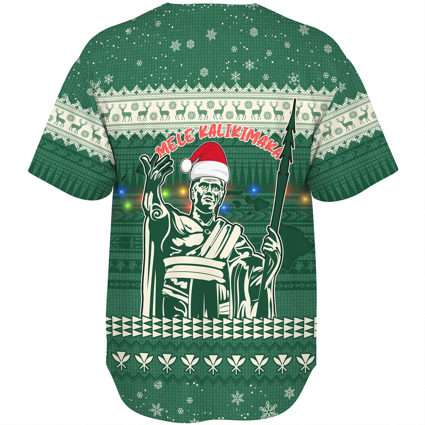 Hawaii Baseball Shirt Christmas Hawaii King Tribal Pattern