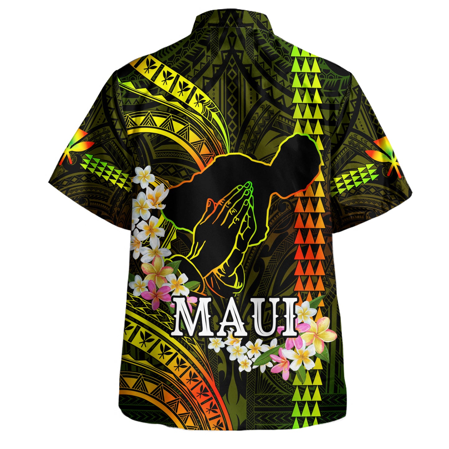 Hawaii Hawaiian Shirt Pray For Maui Polynesian Pattern