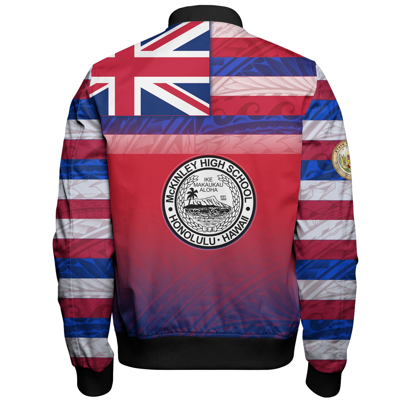 Hawaii President William McKinley High School Bomber Jacket Flag Color With Traditional Patterns