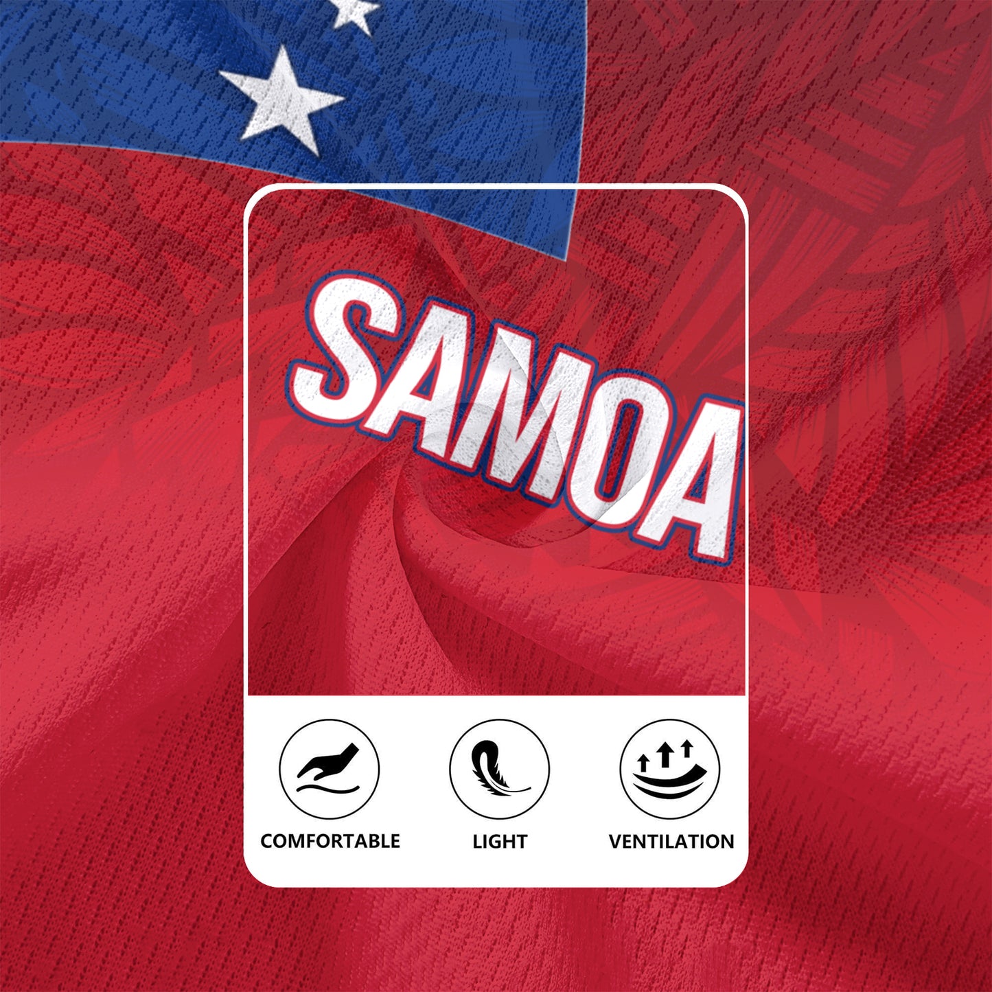 Samoa Flag Color With Traditional Patterns Men's All Over Printing Rugby Jersey