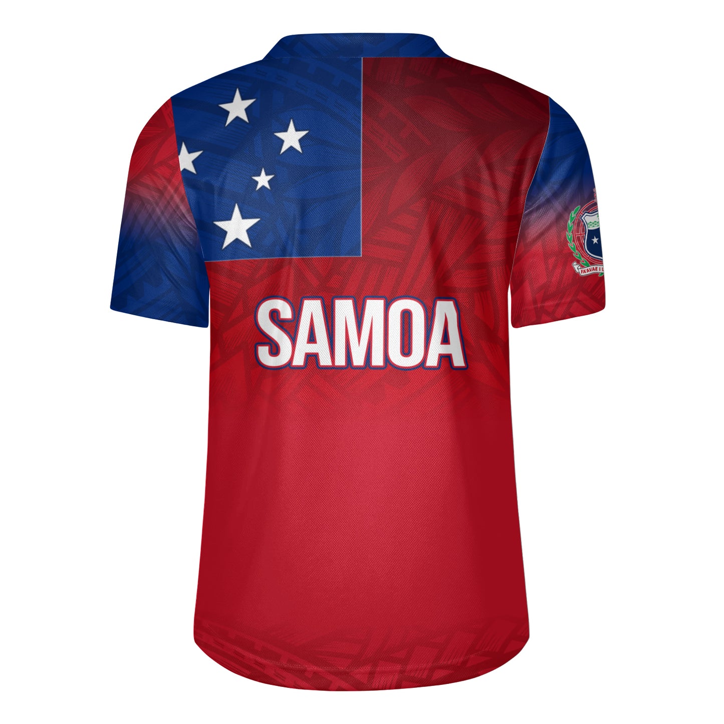 Samoa Flag Color With Traditional Patterns Men's All Over Printing Rugby Jersey