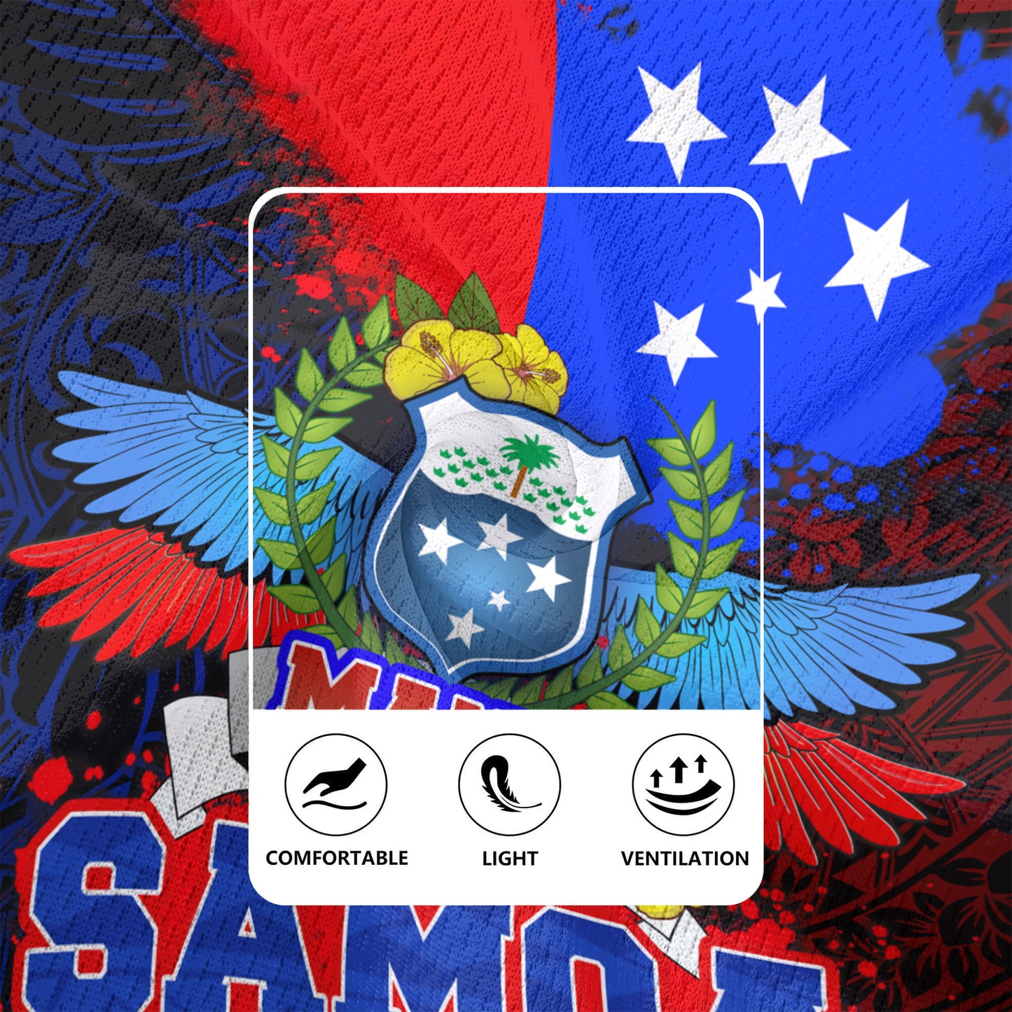 Samoa Rugby Jersey Manu Wings Color Flag Style