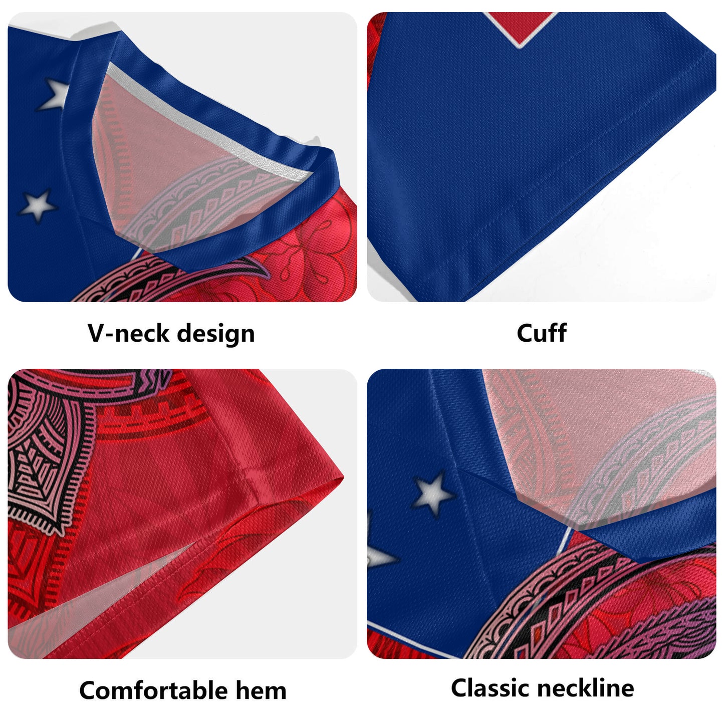 Samoa Flag With Seal Teuilia Flowers Tradition Patterns Men's All Over Printing Rugby Jersey