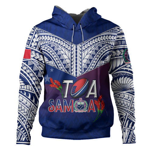 Samoa Custom Personalised Hoodie Toa Samoa Teuilia Flowers Style