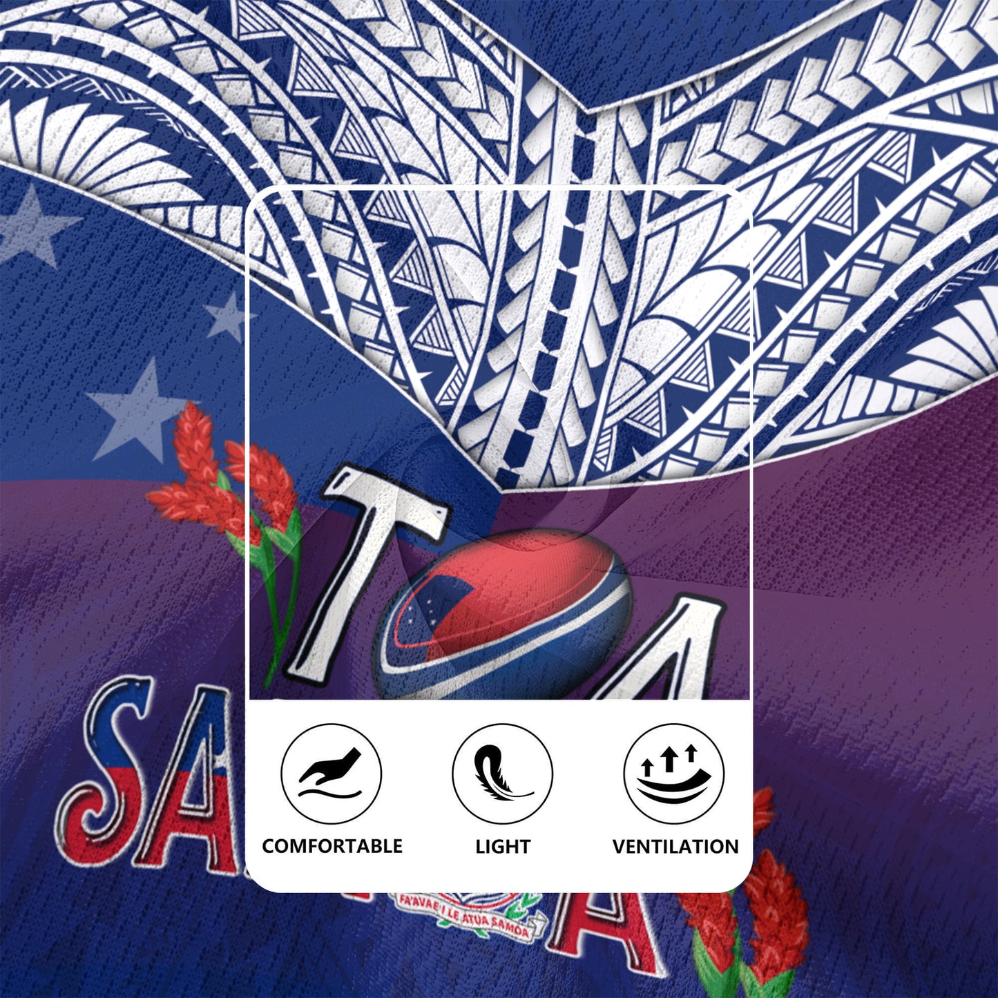 Samoa Toa Samoa Teuilia Flowers Style Men's All Over Printing Rugby Jersey